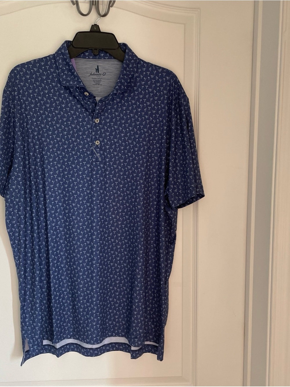 New Large Johnnie-O Pin Up Featherweight Polo Shirt Blue (Lake)   $110